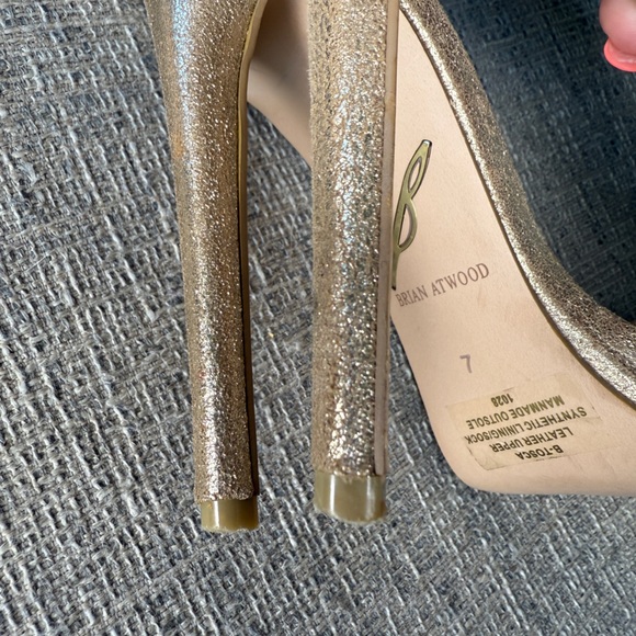 Brian Atwood B Tosca Fringe tassel gold heel sandal 7 - Picture 11 of 15